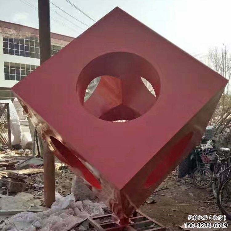 大門口正方形雕塑 發光公園方塊雕塑 仿真正方體雕塑