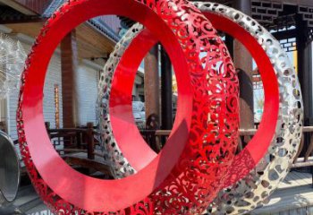 草地磁鐵雕塑 現代校園u型雕塑 大型雕塑