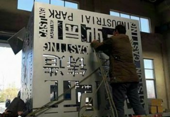 村口正方形雕塑 啞光正方體雕塑 公園方塊雕塑