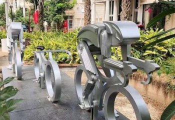 大型商場(chǎng)自行車(chē)雕塑 仿真體育雕塑 鏡面運(yùn)動(dòng)員雕塑