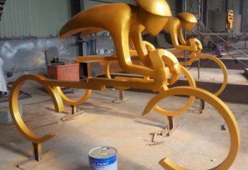 商業街自行車雕塑 烤漆運動員雕塑 彩繪體育雕塑