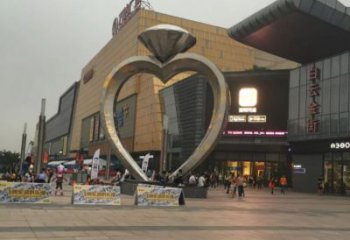 公園指環雕塑 鏡面公園標識雕塑 標識戒指環雕塑