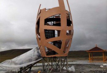 烤漆鳥籠雕塑 鋼管籠子雕塑 室內鳥籠子雕塑