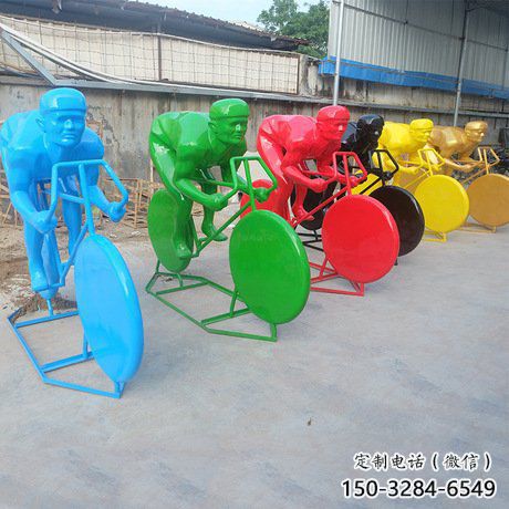 創意賽車雕塑 啞光賽車人雕塑 公園體育雕塑