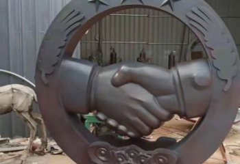 抽象握手雕塑 啞光雕塑 室內誠信雕塑