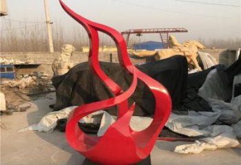 廣場火把雕塑 抽象星火相傳主題 烤漆篝火雕塑