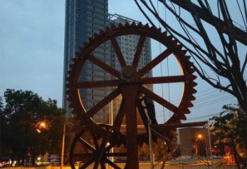 拉絲水車雕塑 鏤空創意雕塑 別墅區雕塑