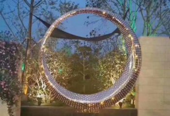 戶外花環雕塑 噴漆環形雕塑 燈光雕塑