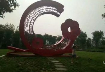 花環雕塑 歐式步行街環形雕塑 大型雕塑