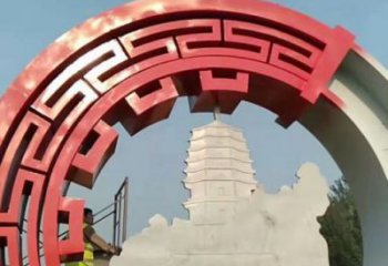 剪紙花環雕塑 切面燈光雕塑 政府環形雕塑