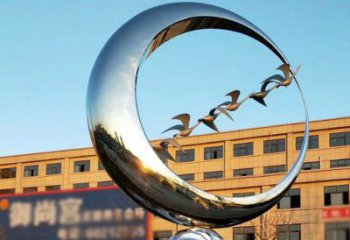 鏤空花環雕塑 噴水園林環形雕塑 住宅小區雕塑