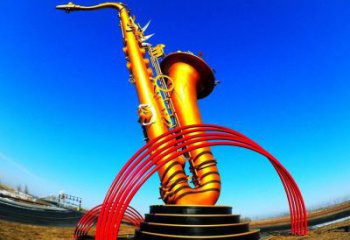 烤漆薩克斯雕塑 鋼管樂器雕塑 室內西方樂隊雕塑