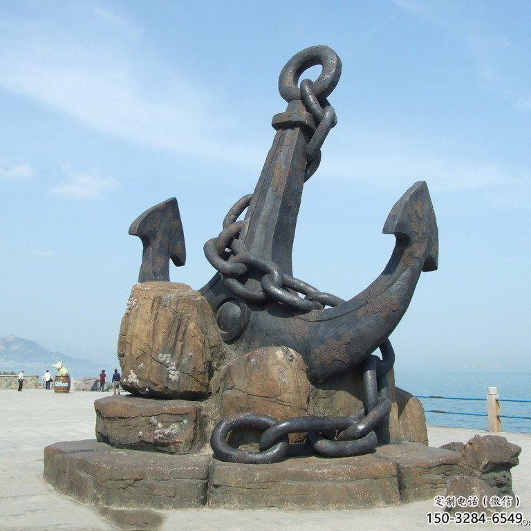 烤漆船錨雕塑 鋼管碼頭雕塑 室內(nèi)雕塑