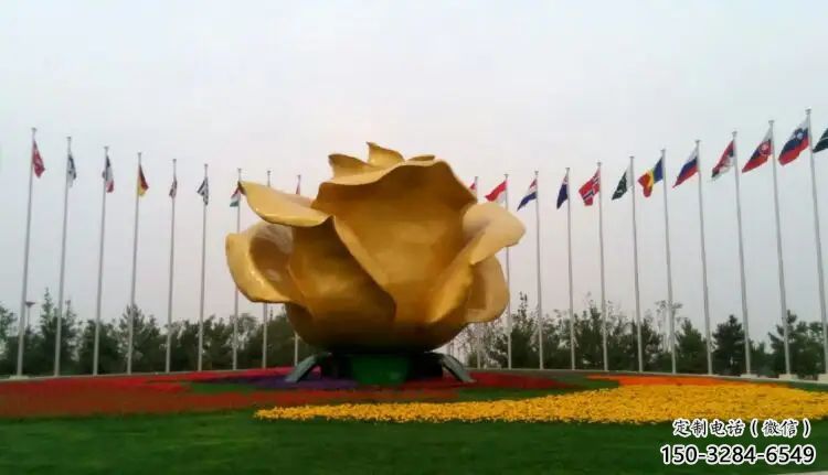 幾何月季花雕塑 發(fā)光公園花朵雕塑 大門(mén)口花卉雕塑