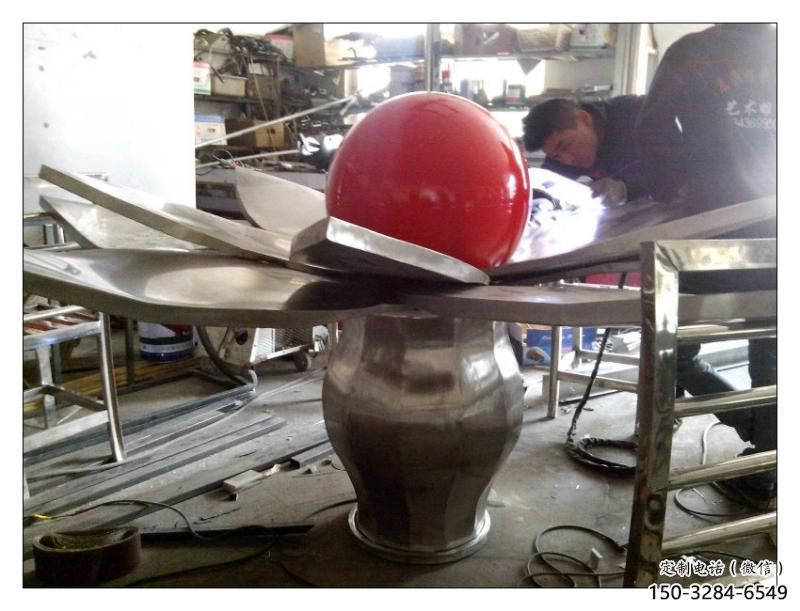 美陳蓮花雕塑 異形噴水花卉雕塑 酒店水蓮花雕塑