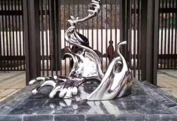 彩繪水花雕塑 電鍍現代水景雕塑 公園雕塑