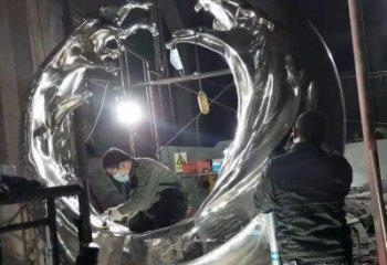 現代水花雕塑 大型別墅區水景雕塑 彩繪雕塑