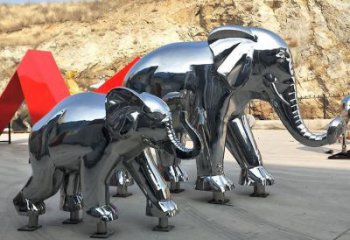 戶外大象雕塑廠家，動(dòng)物景觀雕塑，不銹鋼動(dòng)物雕塑生產(chǎn)