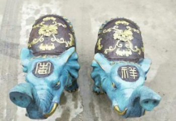 金屬大象景觀雕塑批發(fā)，街頭藝術(shù)，彩繪大象雕塑展品