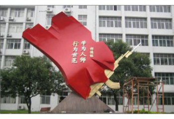 城市紅旗雕塑，烤漆黨建雕塑，古銅效果