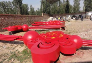 公園中國結(jié)雕塑廠家，烤漆工藝制作，民俗文化標識