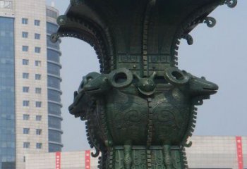 廣場(chǎng)四羊方尊銅雕塑