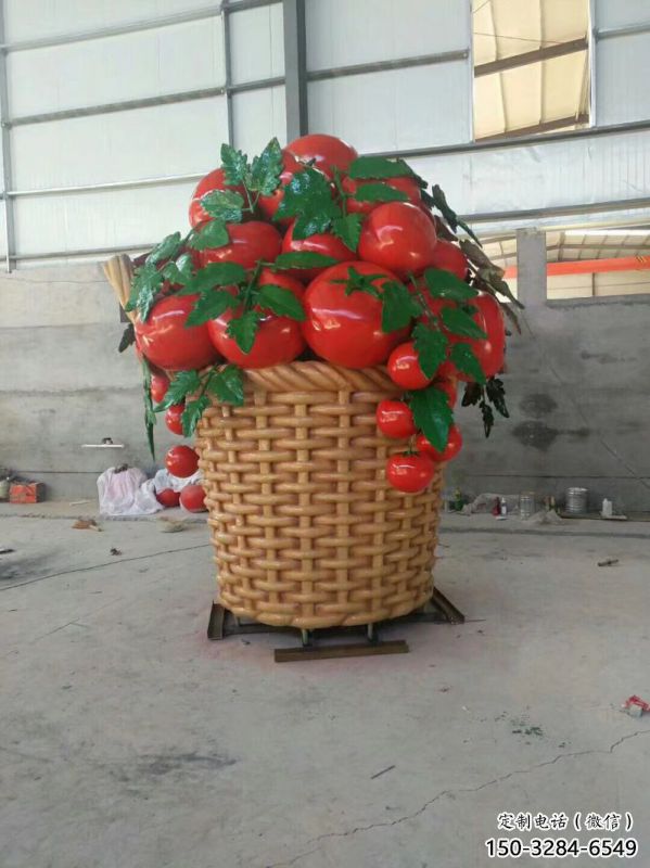 果籃雕塑制造商，鋼管組合，公共番茄果籃雕塑優(yōu)選
