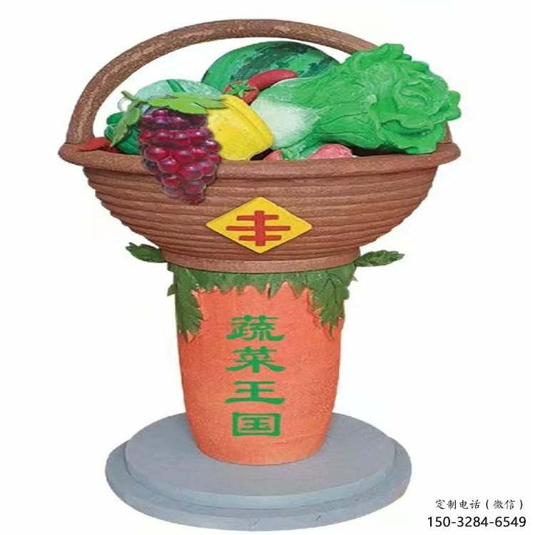 果籃雕塑定價，街景小品，鐵藝果籃雕塑批發