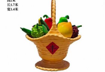 彩繪果籃雕塑