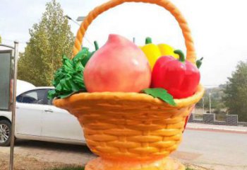 果籃雕塑制作優(yōu)選，戶外雕塑，軟裝水果果籃雕塑優(yōu)選