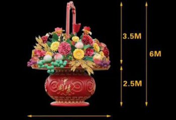 企業花籃雕塑供求，美陳雕塑，企業標志花卉花籃雕塑制造