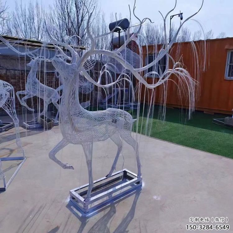 梅花鹿雕塑服務商，鏤空雕塑，燈光梅花鹿雕塑訂做