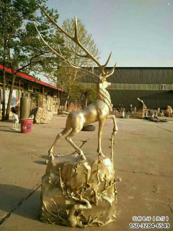 梅花鹿銅雕塑擺件，地標擺件，梅花鹿銅雕塑生產商