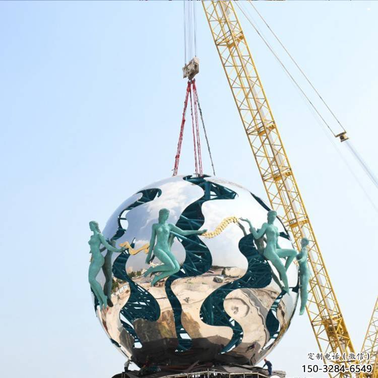 地球雕塑優選，陸地擺件，地球天使雕塑制作廠家