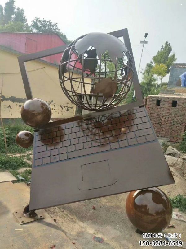 地球儀雕塑標準，廣場雕塑，筆記本地球儀雕塑廠家