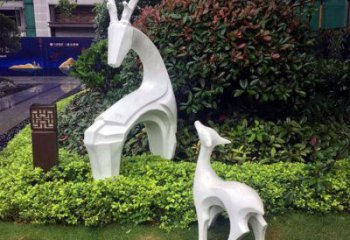 抽象鹿雕塑，幾何造型，不銹鋼抽象鹿雕塑廠家