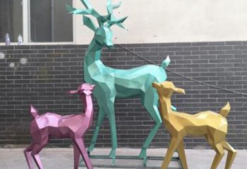 主題小鹿雕塑優(yōu)選，多彩藝術(shù)，抽象烤漆小鹿雕塑選用