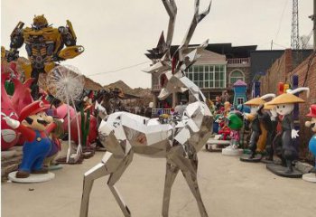 小鹿雕塑供求，動物雕塑，切面藝術小鹿雕塑優選