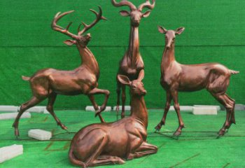 銅梅花鹿雕塑點擊，多彩藝術，梅花鹿銅雕塑訂做