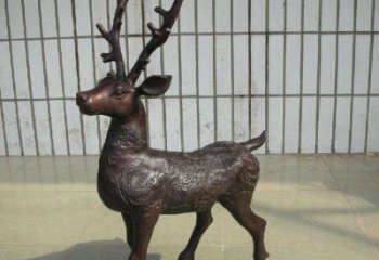 銅梅花鹿雕塑供給，街道標識，梅花鹿銅雕塑供應