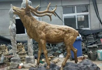 銅小鹿雕塑選用，透雕系列，現代小鹿銅雕塑優價