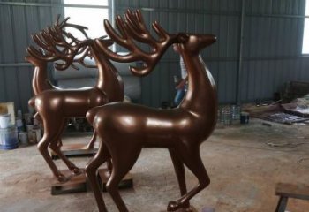 飯店馴鹿雕塑，鍍金歐式雕塑，鍍金工藝