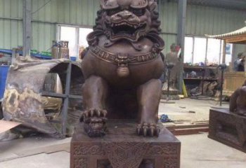 獅子雕塑優選，室外雕塑，鑄銅景觀蹲獅雕塑優選