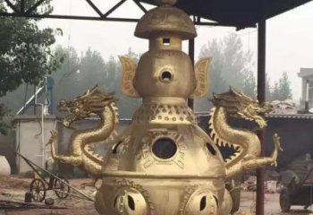 龍耳鑄銅象形爐雕塑制作