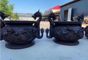 現(xiàn)代盤龍象形龍雕塑