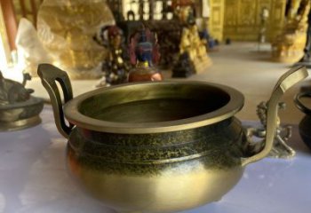 宣德爐雙耳銅雕塑