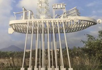 房地產(chǎn)龍舟雕塑，仿古景觀雕塑，噴砂制造