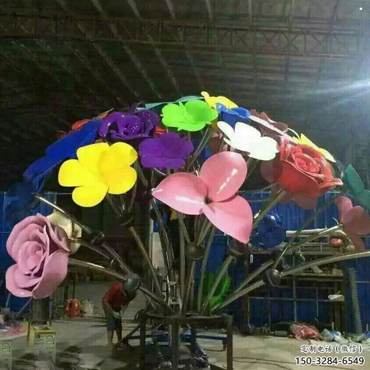 杏花雕塑廠家，美陳雕塑，不銹鋼杏花雕塑制造