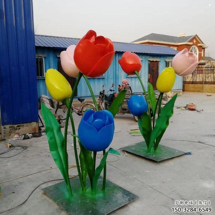 郁金香雕塑廠家，露天雕塑，不銹鋼郁金香雕塑選用