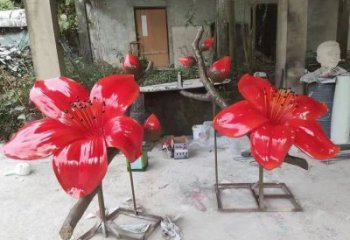 梧桐花雕塑優(yōu)選，室外雕塑，彩繪梧桐花雕塑廠家優(yōu)選